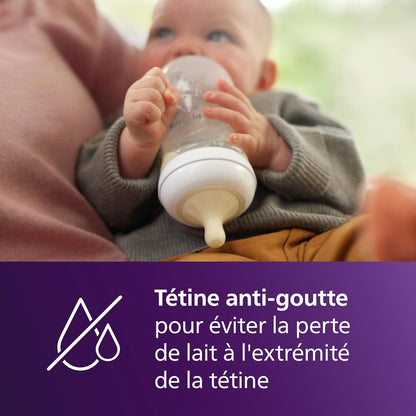 Philips Avent Natural Response - Coffret Découverte Pour Bébé : Biberon Natural Response 125 Ml Avec Tétine T2 (0 Mois Et Plus), Sucette Ultra Air, Modèle SCD837/10