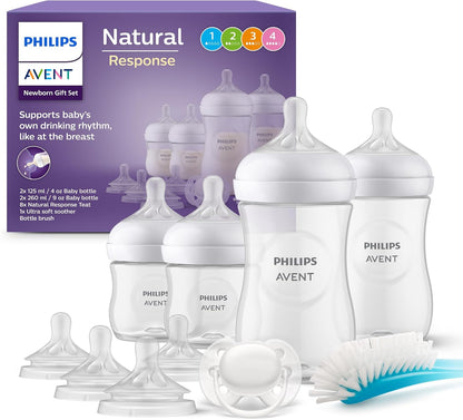 Philips Avent Kit Biberons Pour Nouveau-Né – 4 Biberons, 2 Tétines, Sucette Ultra-Douce Et Goupillon, Pour Les Bébés Âgés De 0 À 12 Mois (Modèle SCD838/13)